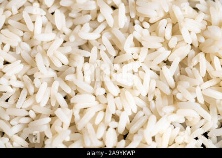frame filling flat rice as background texture Stock Photo