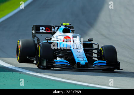 Sao Paulo, Brazil. 17th November 2019; Autodromo Jose Carlos Pace, Sao Paulo, Brazil; Formula One Brazil Grand Prix, Race Day; Robert Kubica (POL) Williams Racing FW42 - Editorial Use Credit: Action Plus Sports Images/Alamy Live News Stock Photo