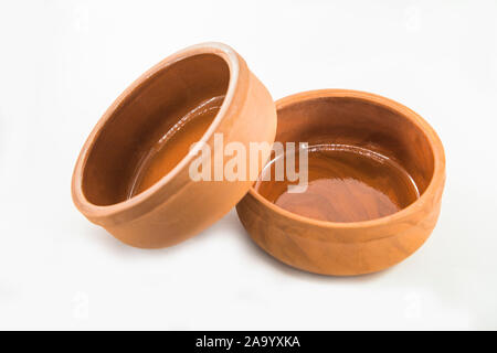 Clay pots isolated on white background Stock Photo