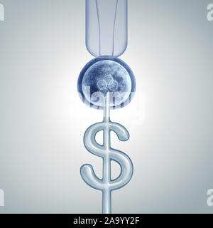 IVF cost and the price for fertility treatments or the expenses of infertility medical procedures as an assisted reproductive technology health care. Stock Photo