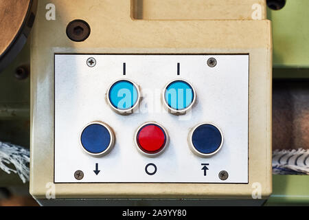 Industrial button board switches Stock Photo