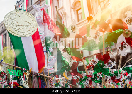 Mexican independence day merchandise in mexico city dowtown national