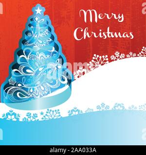 Merry Christmas, Happy Holidays and New Year - Abstract Colorful Christmas Flyer, Cover, Greeting Card or Background Template Design, Vector Stock Vector