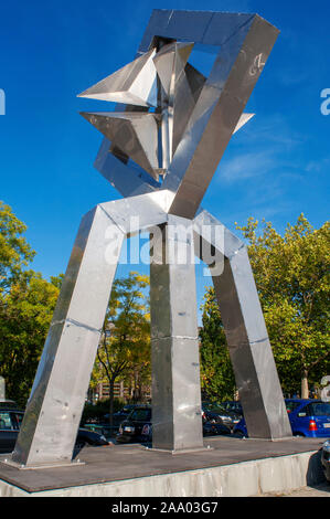 Eternal flame, memorial for the victims of forced displacement, Theodor-Heuss-Platz, Charlottenburg, Berlin, Germany Stock Photo