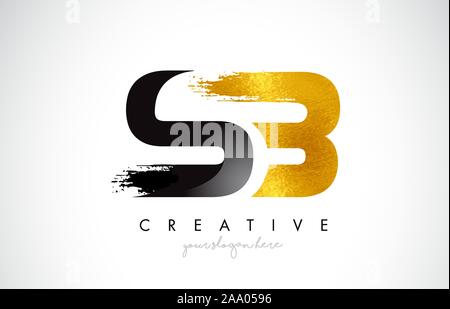 SB Letter Design with Brush Stroke and Modern 3D Look Vector ...