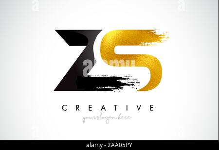 ZD Letter Design with Brush Stroke and Modern 3D Look Vector ...