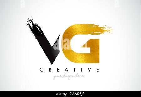 VG Letter Design with Brush Stroke and Modern 3D Look Vector ...