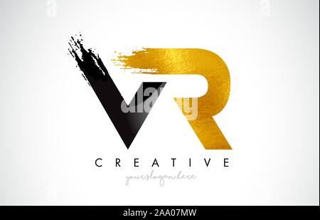 VR Letter Design with Brush Stroke and Modern 3D Look Vector ...