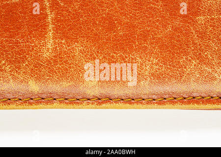 Detail of leather accessory on white background Stock Photo