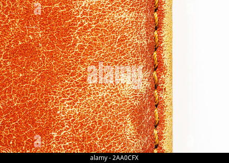 Detail of leather accessory on white background Stock Photo