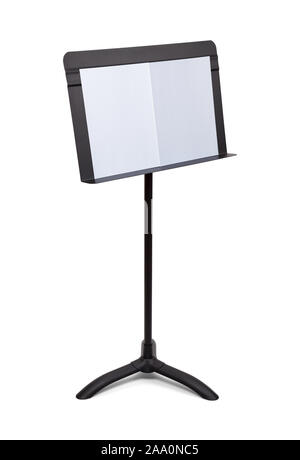 Music Stand with Blank Paper Isolated on White Back Ground. Stock Photo
