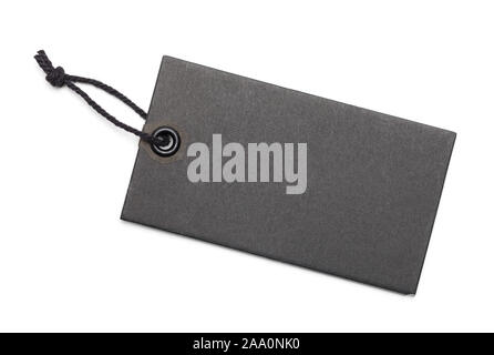 Black Retail Sales Tag Isolated on White Background. Stock Photo