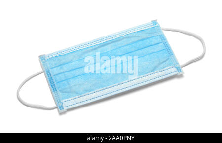 Blue Medical Mask Isolated on White Background. Stock Photo