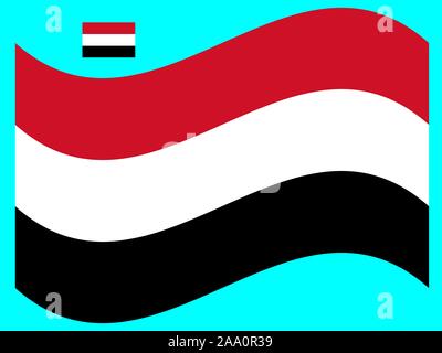 Wave Yemen Flag Vector illustration Eps 10. Stock Vector