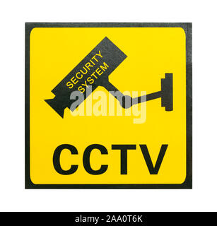 Security System CCTV Sign Isolated on White Background. Stock Photo