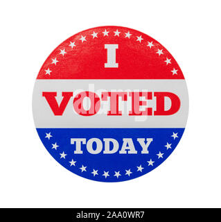 Round I Voted Today Sitcker Isolated on White Background. Stock Photo