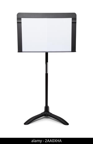 Music Stand with Blank Paper Isolated on White Back Ground. Stock Photo