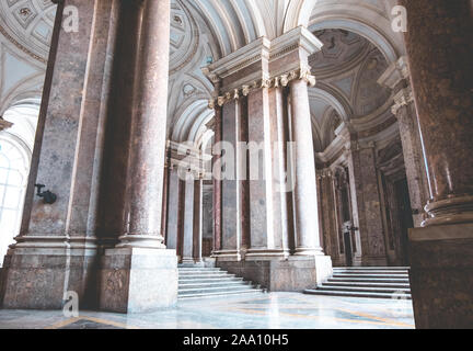 CASERTA, ITALY - JULY 12, 2019: Interior of 18th century Royal Palace of Caserta - former royal residence in Caserta of kings of Naples. Stock Photo