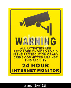 24 Hour Internet Monitor Sign Isolated on White Background. Stock Photo