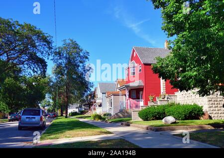 Chicago, Illinois, USA. A residential block of single-family homes in the working class neighborhood of Pullman. Stock Photo