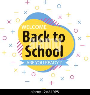 Back to school set. Colorful banners. Back to school creative background. Vector illustration Stock Vector