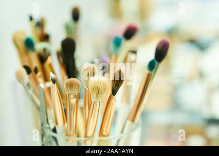 Makeup Accessories Ready. Night club make-up artist set. Stock Photo