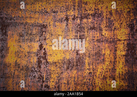 Texture of rusty metal from an abandoned factory. Russia Moscow Stock Photo