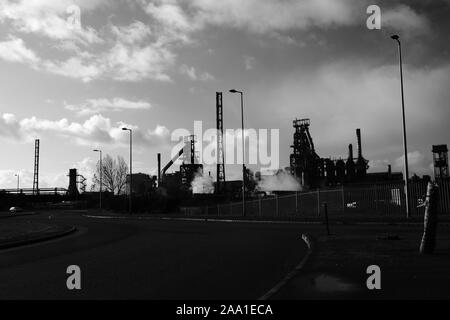 Port Talbot Steelworks from the roadside Stock Photo