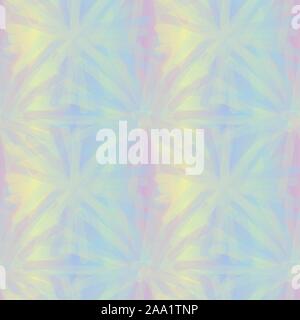 seamless vector tie die inspired pattern with iricescent gradient in pastel rainbow colors Stock Vector