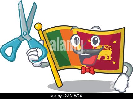 Mascot flag sri lanka with in barber character Stock Vector