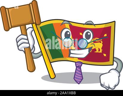 Judge character on the cartoon flag sri lanka Stock Vector