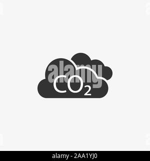 Co2, ecology, cloud icon. Vector illustration, flat design. Stock Vector