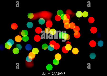 multi colored, lights, christmas tree, bokeh lights, selective focus, different colors, lights lanterns Stock Photo
