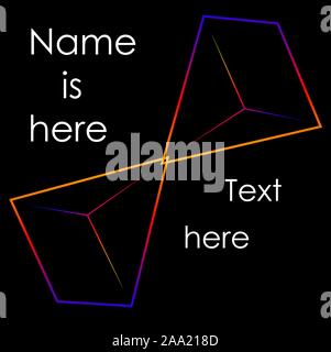 abstract logo of lines and contours of two pyramids with gradient coloring Stock Vector