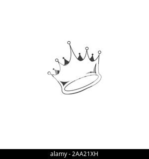 Crown Icon in trendy flat style isolated on white background. Royal ...