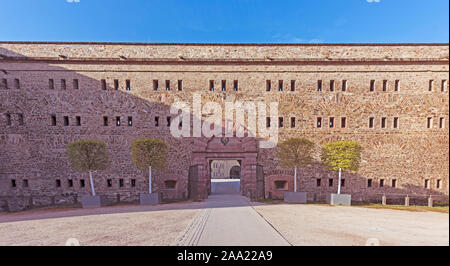 Paderborn, Germany 10.15.2019 Ramparts as seen from inside of Ehrenbreitstein fortress, Koblenz, Upper Middle Rhine Valley (UNESCO World Heritage List Stock Photo