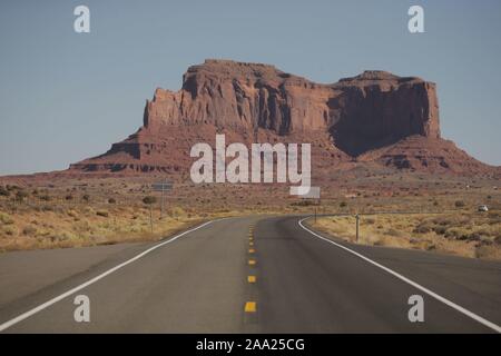 Road leading to Monument Valley, AZ Stock Photo