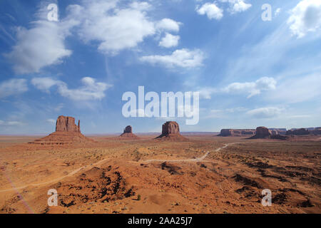 Famous Wild West view over Monument Valley, Arizona, USA Stock Photo
