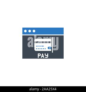 On Pay related vector glyph icon. Stock Vector