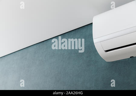 Air conditioner on wall, shallow dept of field Stock Photo