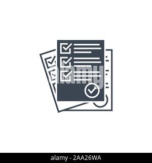 Questionnaire related vector glyph icon. Stock Vector
