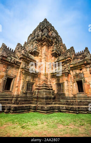 The Khmer temple Prasat Hin Phanom Rung (Phanom Rung Stone Castle) in Chaloem Phrakiat District, Buriram Province, Thailand. Stock Photo