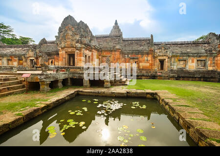 The Khmer temple Prasat Hin Phanom Rung (Phanom Rung Stone Castle) in Chaloem Phrakiat District, Buriram Province, Thailand. Stock Photo