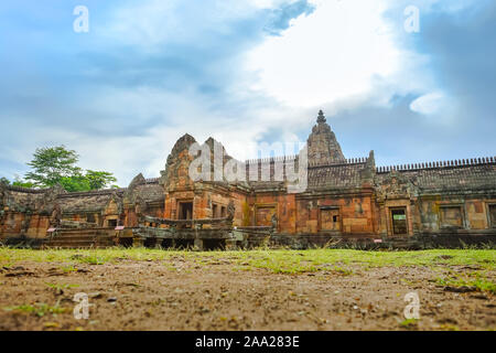 The Khmer temple Prasat Hin Phanom Rung (Phanom Rung Stone Castle) in Chaloem Phrakiat District, Buriram Province, Thailand. Stock Photo