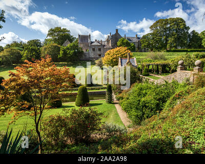 Mapperton House and Gardens, Dorset, England, UK. Picturesque location for 2015 film of Thomas Hardy’s novel, Far from the Madding Crowd. Stock Photo