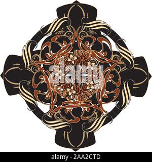 Illustration of abstract ornament isolated on white Stock Vector