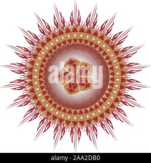 Illustration of abstract ornament isolated on white Stock Vector