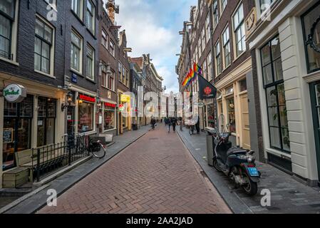 Street in the Old Town of Amsterdam, Zeedijk, Amsterdam, North Holland, Netherlands Stock Photo