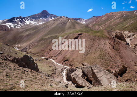 Los Horcones Valley in the Aconcagua Park, Mendoza Province, Argentina Stock Photo