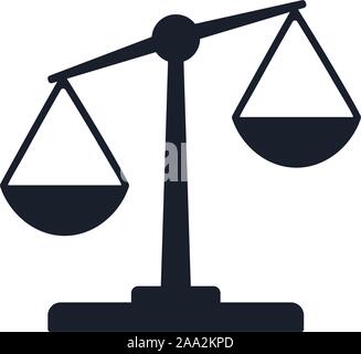 Justice balance scales icon, design isolated on gradient background isolated on white Stock Vector